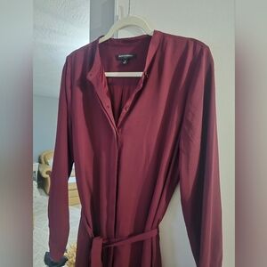 Banana Republic Burgundy Long Sleeve Dress, 10